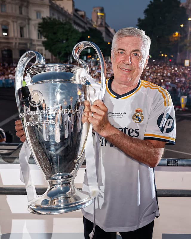 REAL MADRID COACH CARLO ANCELLOTI TURNS 65, 10 DAYS AFTER WINNING HIS 5TH CHAMPIONS LEAGUE TITLE.