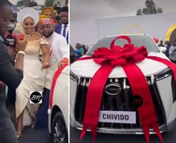 DAVIDO SURPRISES HIS WIFE, CHIOMA, WITH A BRAND NEW CAR.