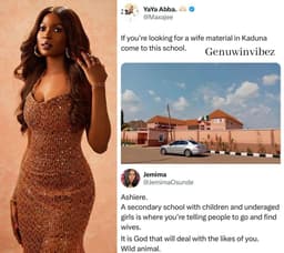 "ASHIERE" - ACTRESS JEMIMA OSUNDE SLAMS MAN WHO ADVISED HIS GENDER TO LOOK FOR 'WIFE MATERIAL' at a school.