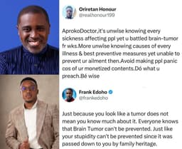 Frank Edoho slams man who criticized Aproko Doctor for giving medical advice online despite his previous battle with brain tumor.