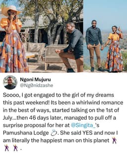 Man proposes to his lover after just 46 days of talking.