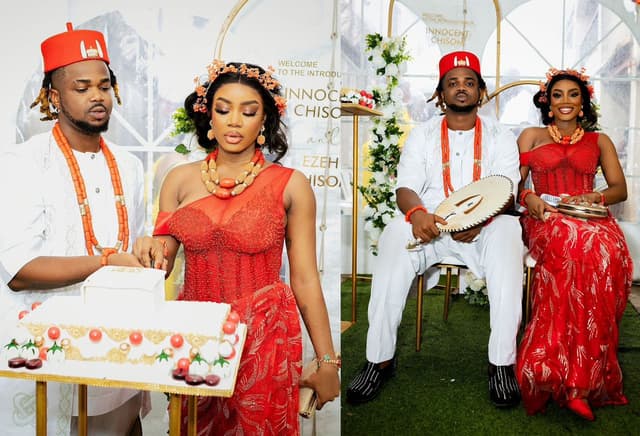 Music producer Rexxie traditionally ties the knot with his woman, Chisom.