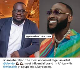 Davido is the most endorsed Nigerian artist - Music executive, Soso Soberekon claims.