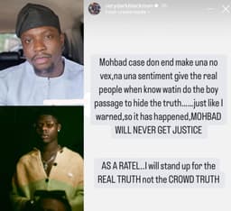 "MOHBAD CASE DON END. HE WILL NEVER GET JUSTICE" - VERYDARKMAN SAYS FOLLOWING LINK-UP WITH NAIRA MARLEY AND ZINOLEESKY