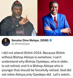 Politician Dino Melaye reveals why he refused to attend Shiloh 2024.