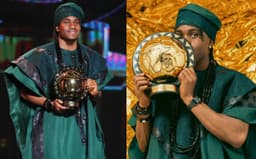 Ademola Lookman stuns in Agbada as he wins the CAF African Player of the Year award held in Morocco.